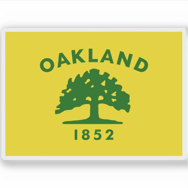 Pegatina Bandera de Oakland, California (Anverso)