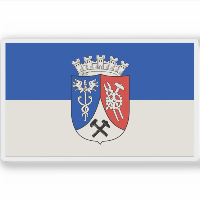 Pegatina Bandera de Oberhausen, Alemania (Anverso)