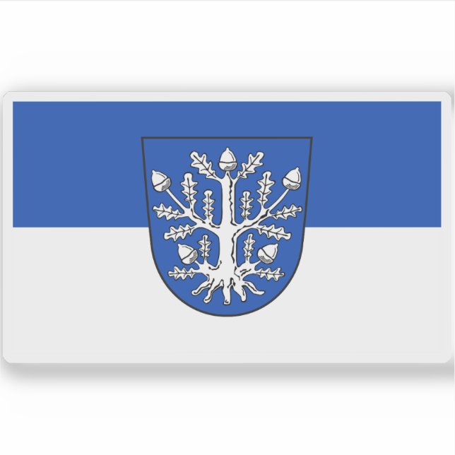 Pegatina Bandera de Offenbach am Main, Alemania (Anverso)