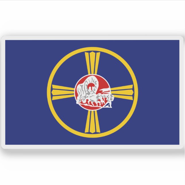 Pegatina Bandera de Omaha, Nebraska (Anverso)