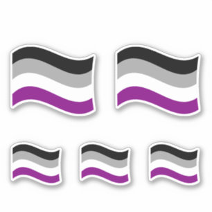 Pegatina Bandera de onda del orgullo asexual