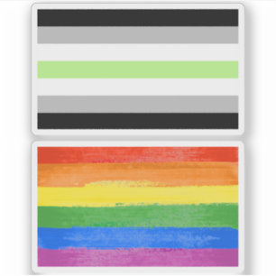 Pegatina Bandera de Orgullo Agenero