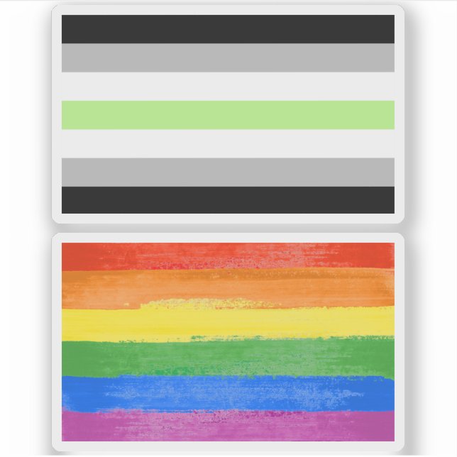 Pegatina Bandera de Orgullo Agenero (Anverso)