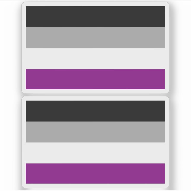Pegatina Bandera de Orgullo Asexual (Anverso)