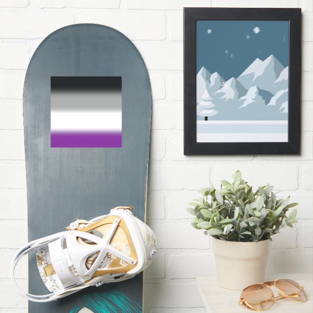 Pegatina Bandera de Orgullo Asexual Gradiente - Bandera ACE (snowboard)