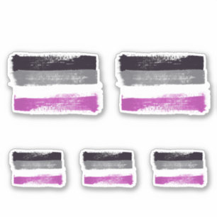 PEGATINA BANDERA DE ORGULLO ASEXUAL PINTADA
