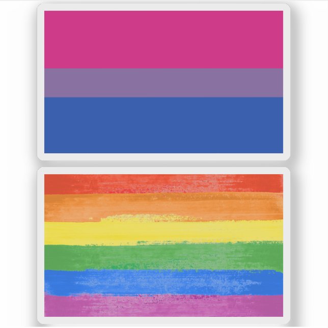 Pegatina Bandera de orgullo bisexual (Anverso)