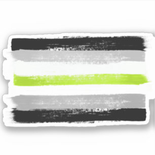 PEGATINA BANDERA DE ORGULLO DE AGENDER PINTADO