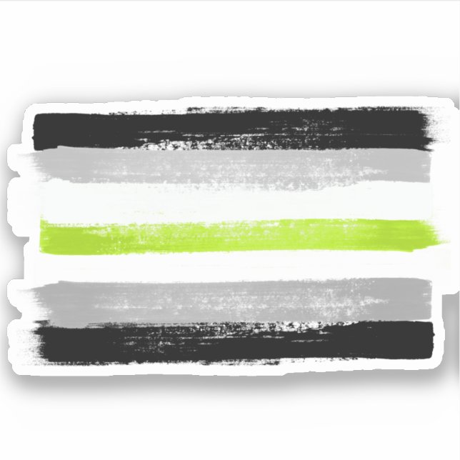 PEGATINA BANDERA DE ORGULLO DE AGENDER PINTADO (Anverso)