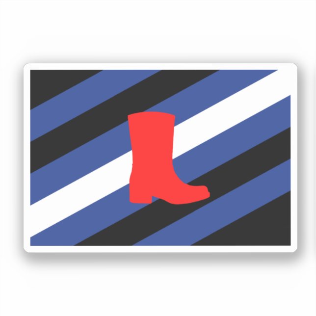Pegatina Bandera de Orgullo de Bota (Anverso)