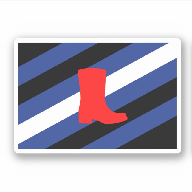 Pegatina Bandera de Orgullo de Bota (Anverso)