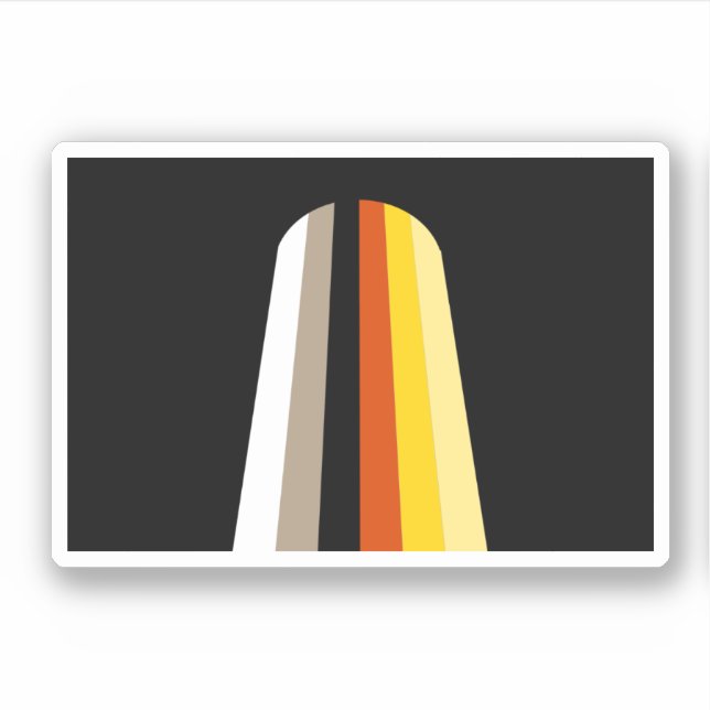 Pegatina Bandera de Orgullo de Cabello Largo (Anverso)
