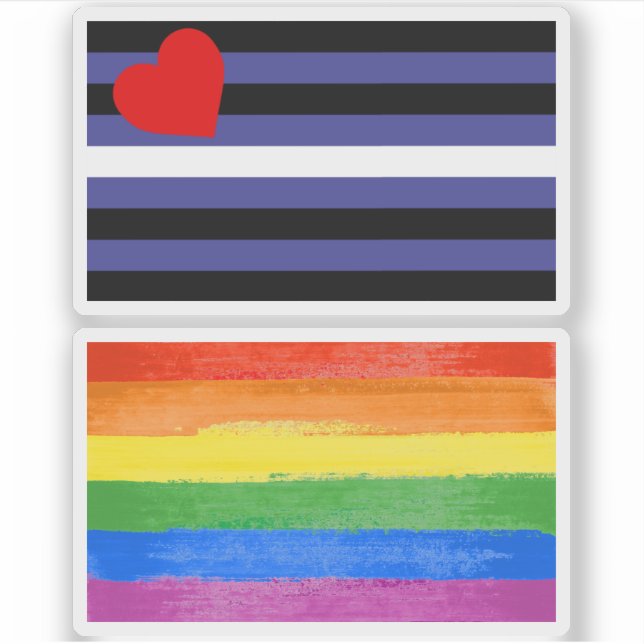 Pegatina Bandera de Orgullo de Cuero (Anverso)