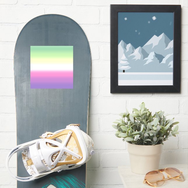 Pegatina Bandera de Orgullo de degradado de género de géner (snowboard)