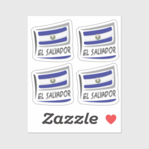 Pegatina Bandera de orgullo de El Salvador X