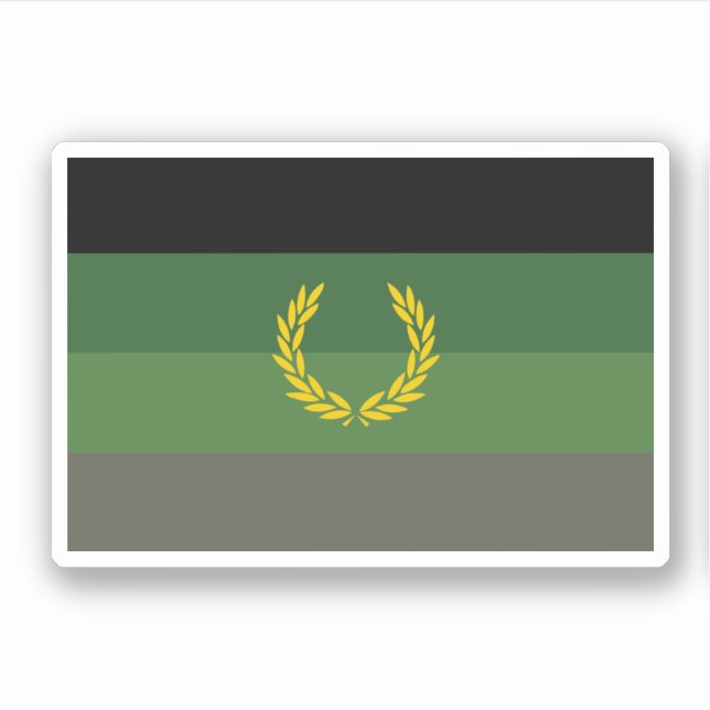 Pegatina Bandera de orgullo de uniforme militar (Anverso)