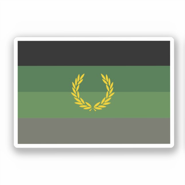 Pegatina Bandera de orgullo de uniforme militar (Anverso)