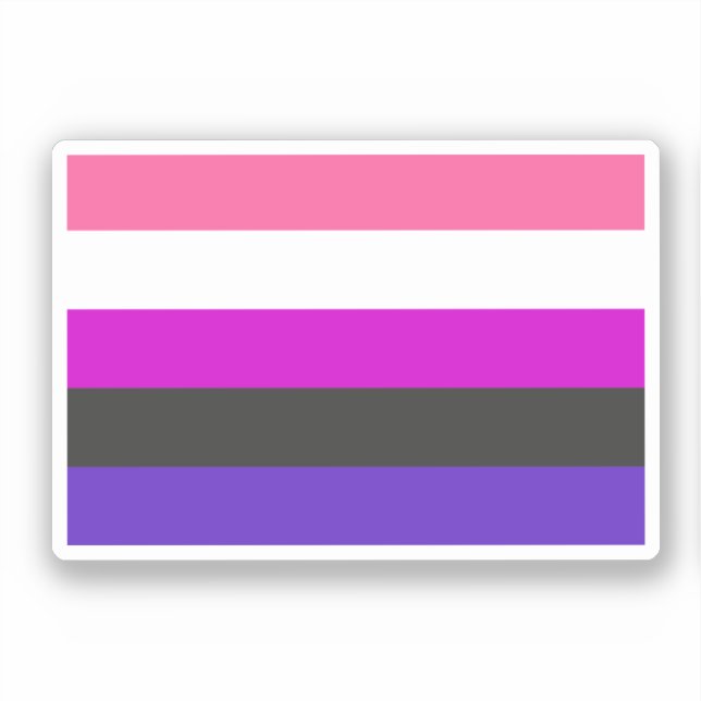 Pegatina Bandera de orgullo genderfluid (Anverso)