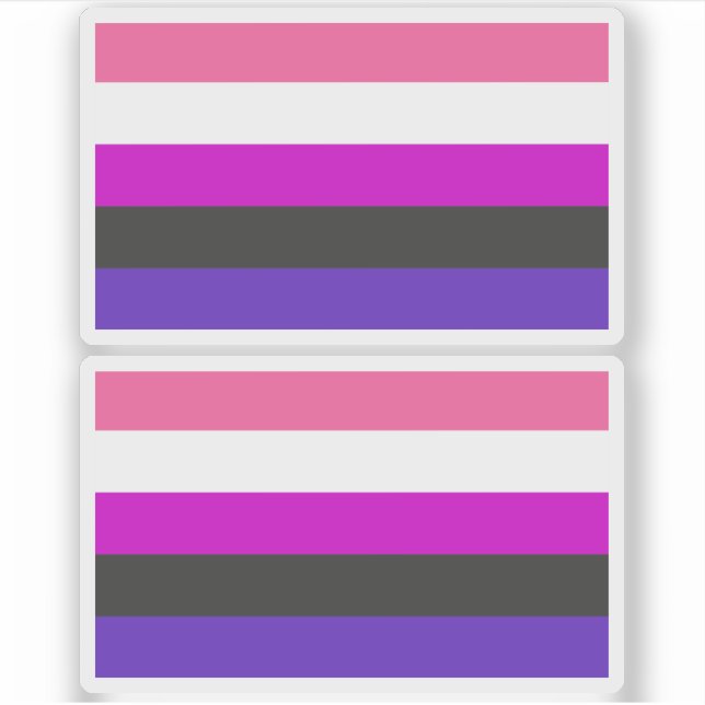 Pegatina Bandera de orgullo genderfluid (Anverso)