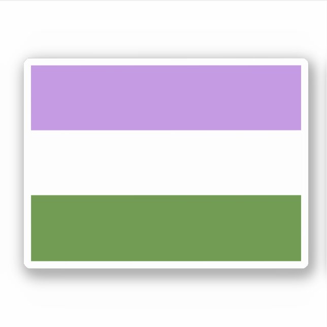 Pegatina Bandera de orgullo genderqueer (Anverso)