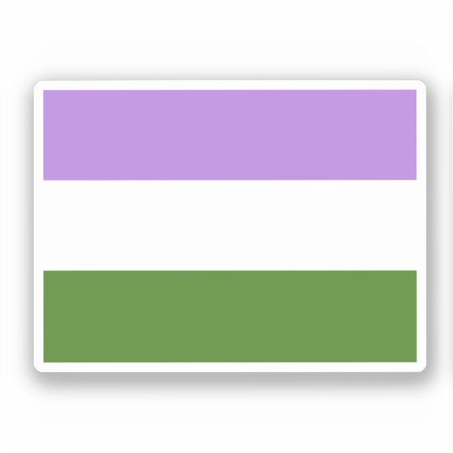 Pegatina Bandera de orgullo Genderqueer (Anverso)