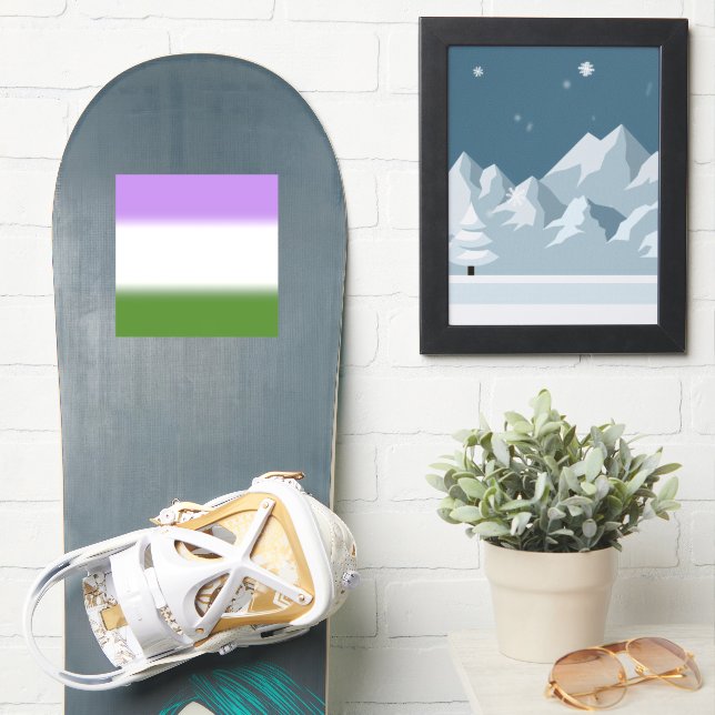 Pegatina Bandera de orgullo Genderqueer Gradiente – Bandera (snowboard)
