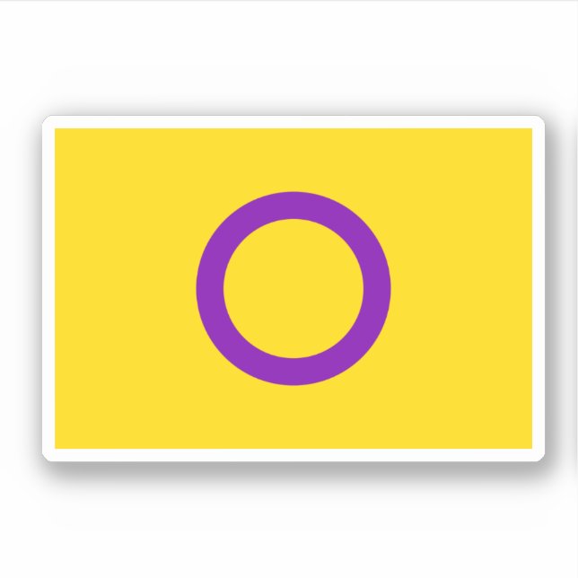 Pegatina Bandera de orgullo intersexual (Anverso)