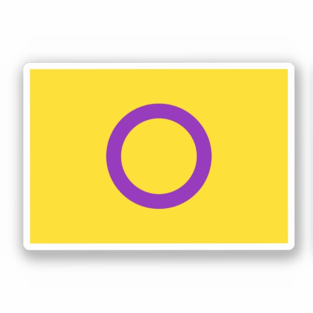 Pegatina Bandera de orgullo intersexual (Anverso)