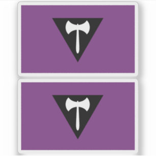 Pegatina Bandera de Orgullo Lesbiana Hacha Púrpura