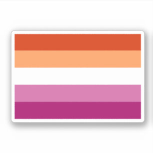 Pegatina Bandera de Orgullo Lesbiano (5 Franjas)