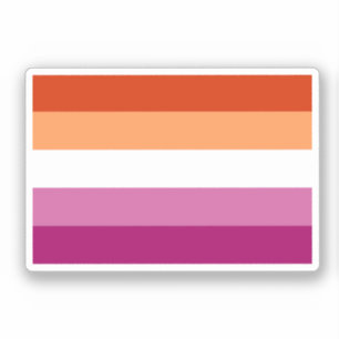 Pegatina Bandera de Orgullo Lesbiano (5 Franjas)