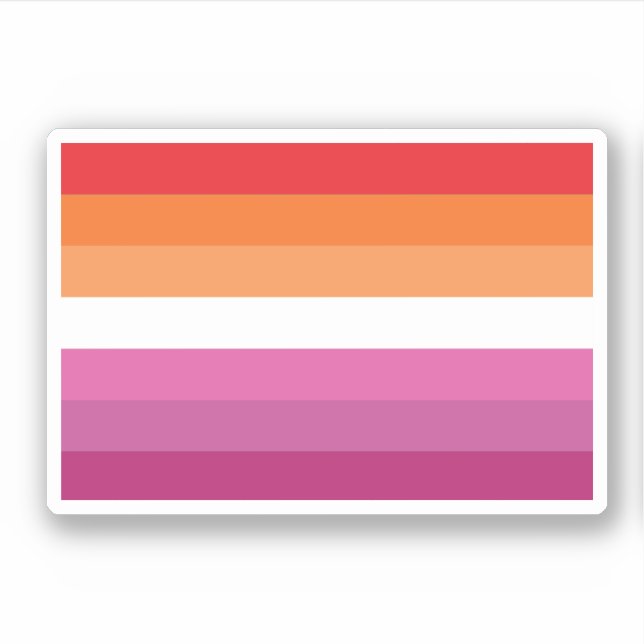 Pegatina Bandera de orgullo lésbico (Anverso)