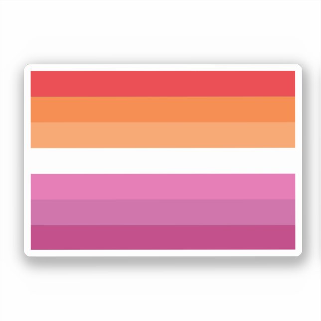 Pegatina Bandera de orgullo lésbico (Anverso)
