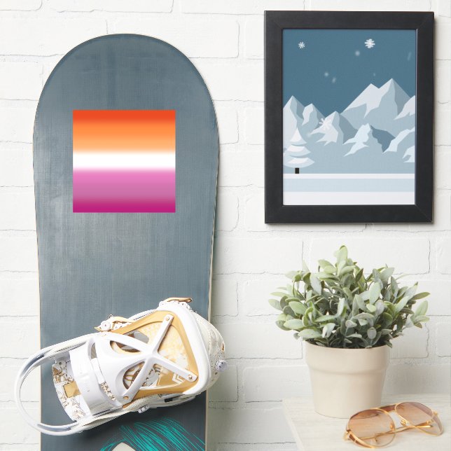Pegatina Bandera de orgullo lésbico con gradiente – Bandera (snowboard)