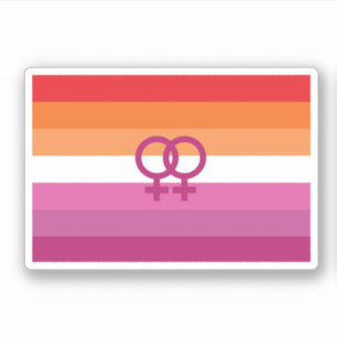 Pegatina Bandera de orgullo lésbico WLW (Atardecer)