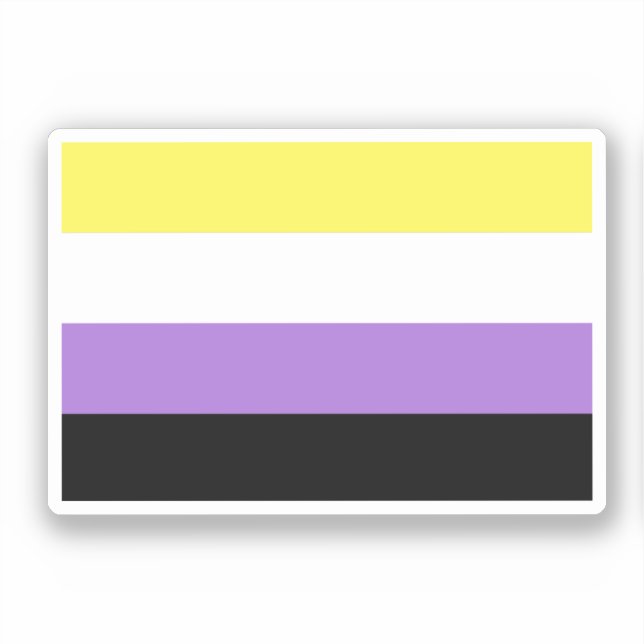 Pegatina Bandera de Orgullo No Binario (Anverso)