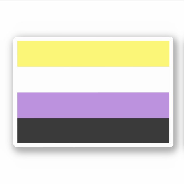 Pegatina Bandera de Orgullo No Binario (Anverso)
