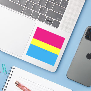 Pegatina bandera de orgullo pansexual SlipperyJoe rosa ámba
