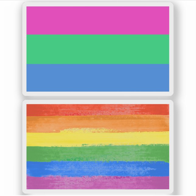 Pegatina Bandera de Orgullo Polisexual (Anverso)
