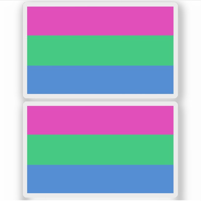 Pegatina Bandera de orgullo polissexual (Anverso)