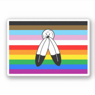 Pegatina Bandera de orgullo progresista LGBTQ+ Two-Spirit