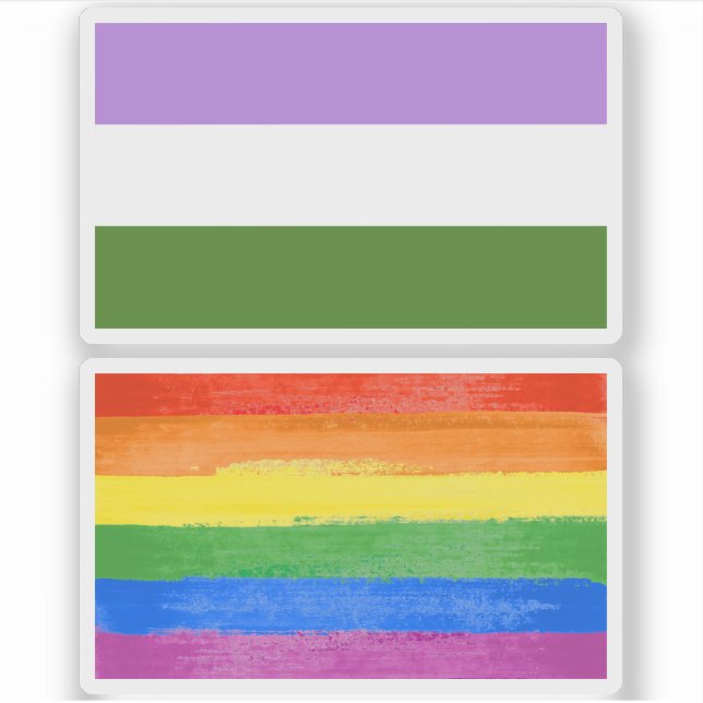 Pegatina Bandera de Orgullo Queer (Anverso)