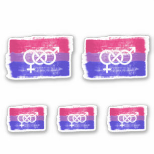 PEGATINA BANDERA DE ORGULLO SIMBÓLICO PINTADA BISEXUAL