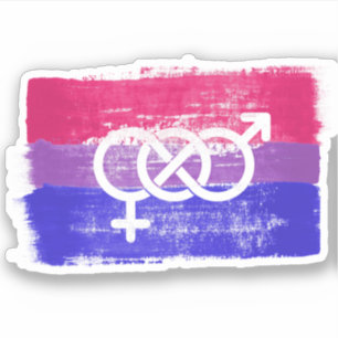 PEGATINA BANDERA DE ORGULLO SIMBÓLICO PINTADA BISEXUAL