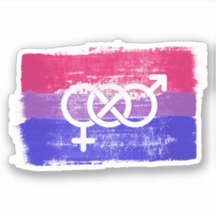 PEGATINA BANDERA DE ORGULLO SÍMBOLO BISEXUAL PINTADA