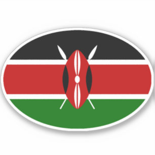 Pegatina Bandera de Oval Kenia