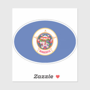 Pegatina Bandera de Oval Minnesota