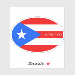 Pegatina Bandera de Oval Puerto Rico