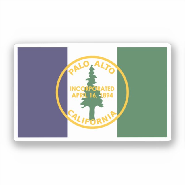 Pegatina Bandera de Palo Alto, California (Anverso)