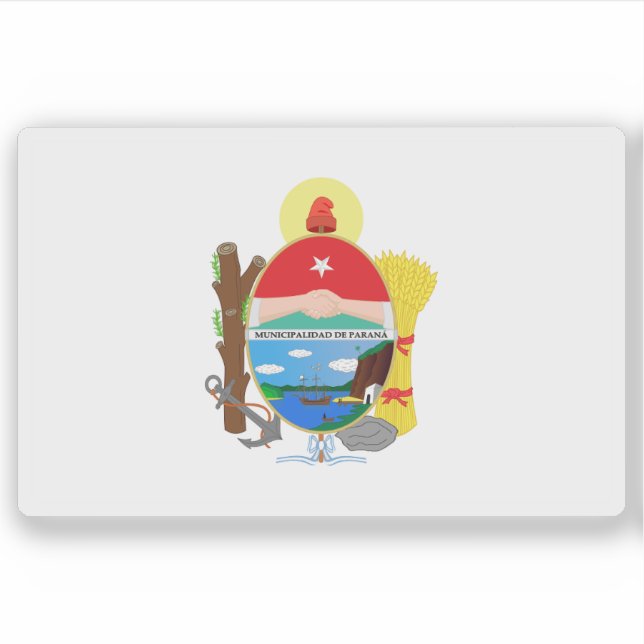 Pegatina Bandera de Paraná, Argentina (Anverso)